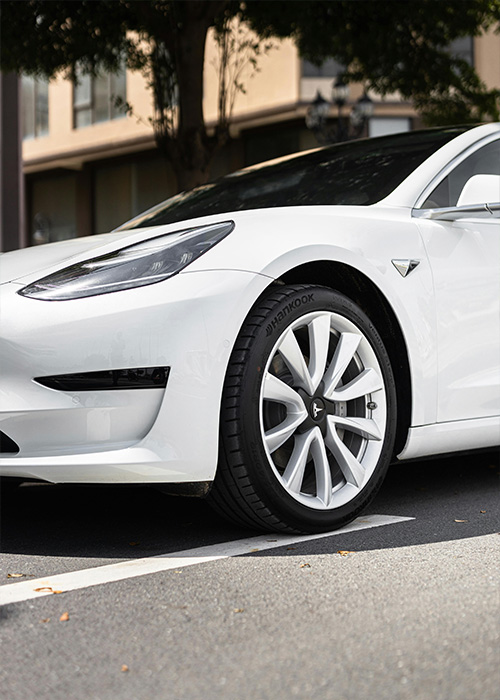 White Tesla Model 3